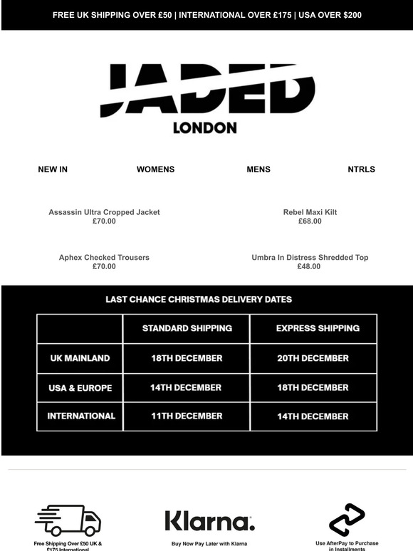 Jaded London INTRODUCING VENDETTA Milled