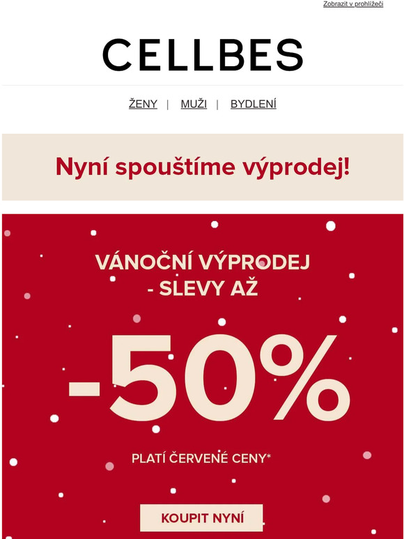 Psst! Vánoční výprodej právě začíná... přednostně pro vás!
