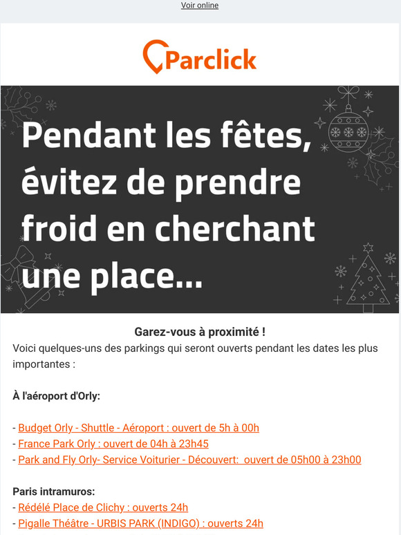 📣 Les parkings qui ne fermeront pas à Noël et au Nouvel An