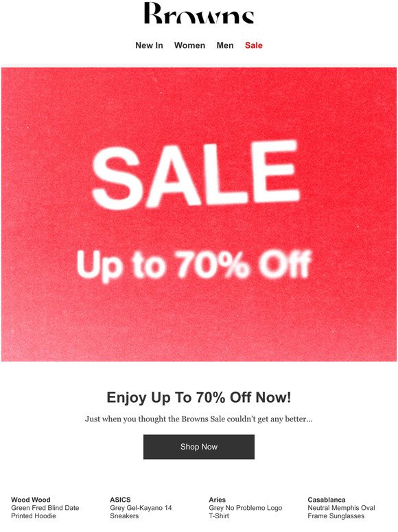 Up to 70% off! SALE just got even better