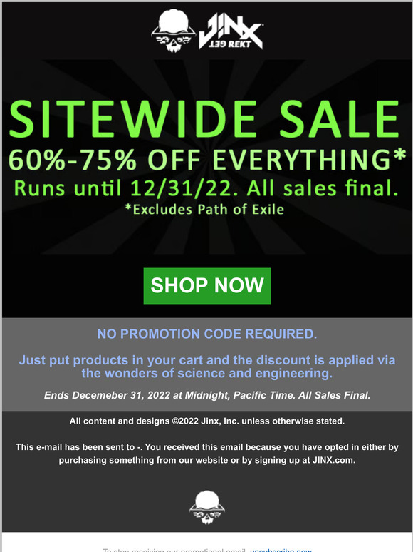 ICYMI - 60% to 75% OFF