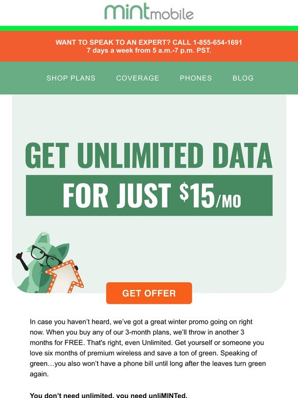 50% off unlimited.
