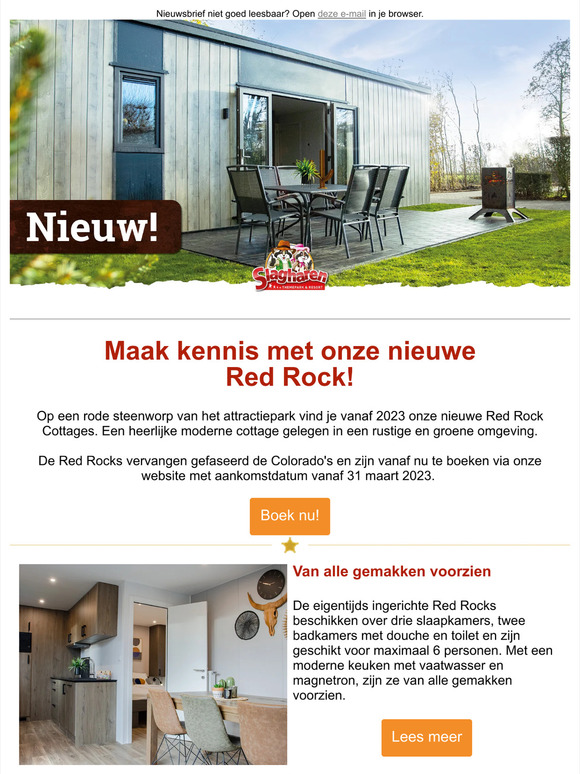 Slagharen.com: Nieuw! De Red Rock Cottage | Milled