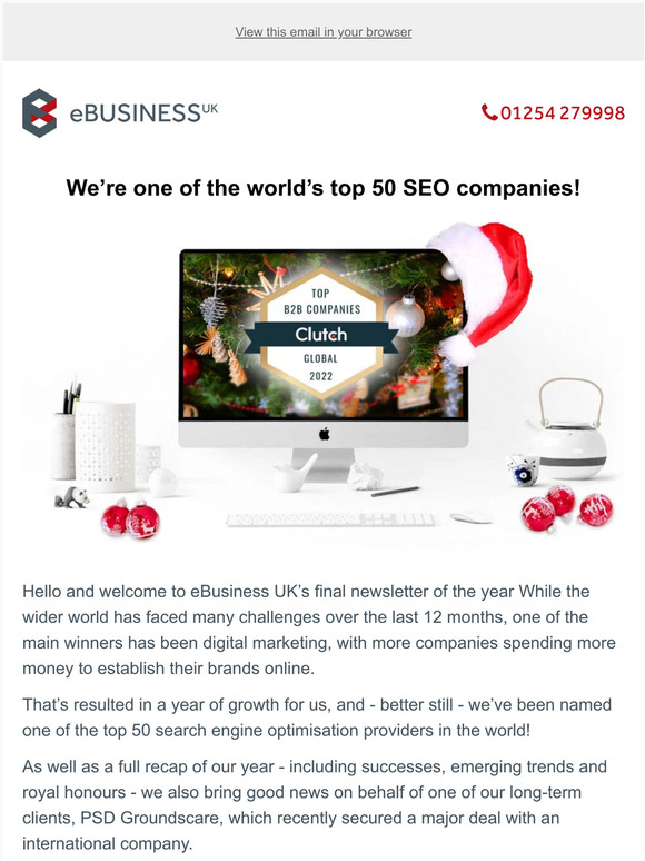 We’re one of the world’s top 50 SEO companies!