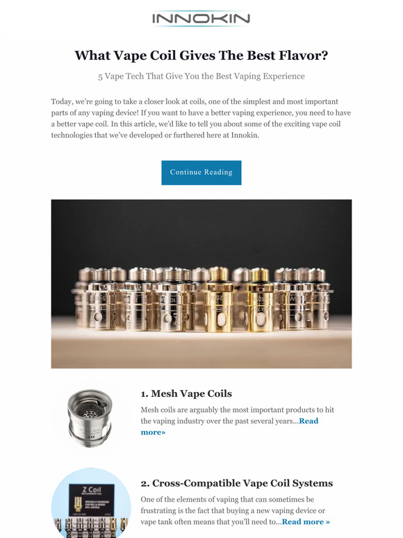 Innokin Technology Vaping 101 What Vape Coil Gives The Best Flavor