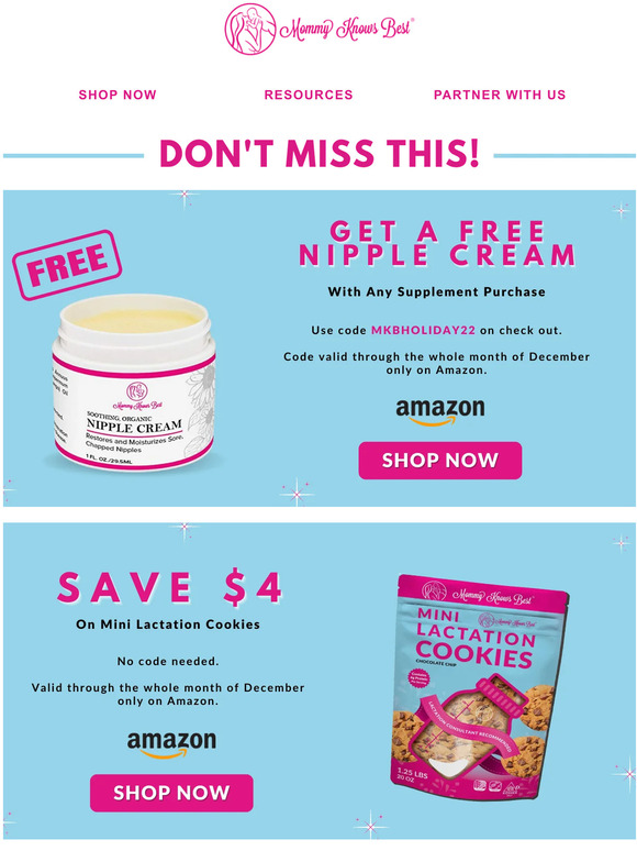 Free Nipple Cream with purchase!