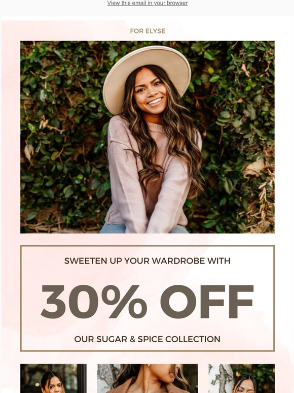 EXCLUSIVE!! SPICE UP YOUR WARDROBE WITH 30% OFF!