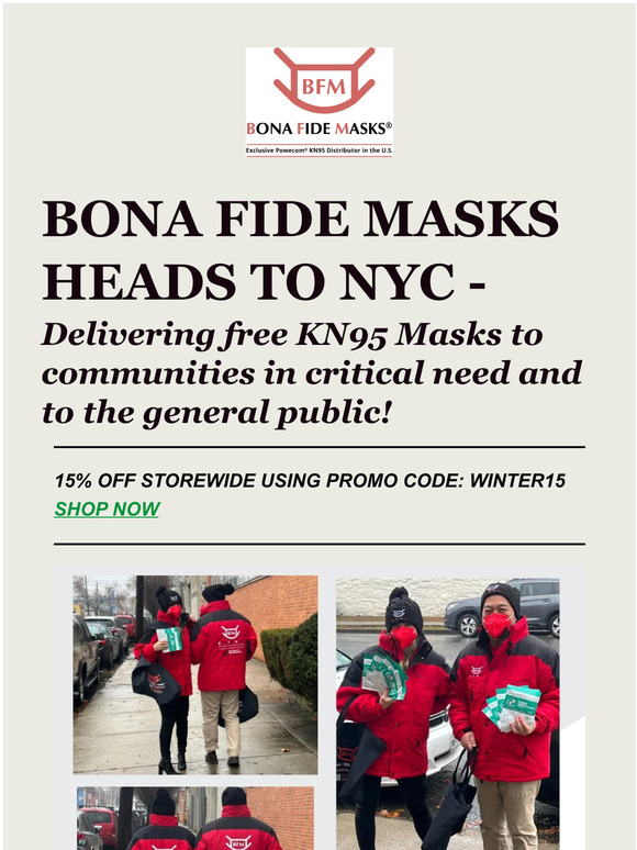 Free KN95 Mask Distribution in NYC & 15% Off Promo! **corrected press release!