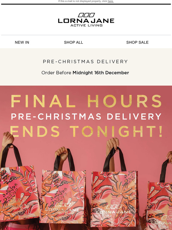 Lorna Jane Final Hours 🚚 PreChristmas Delivery! Milled
