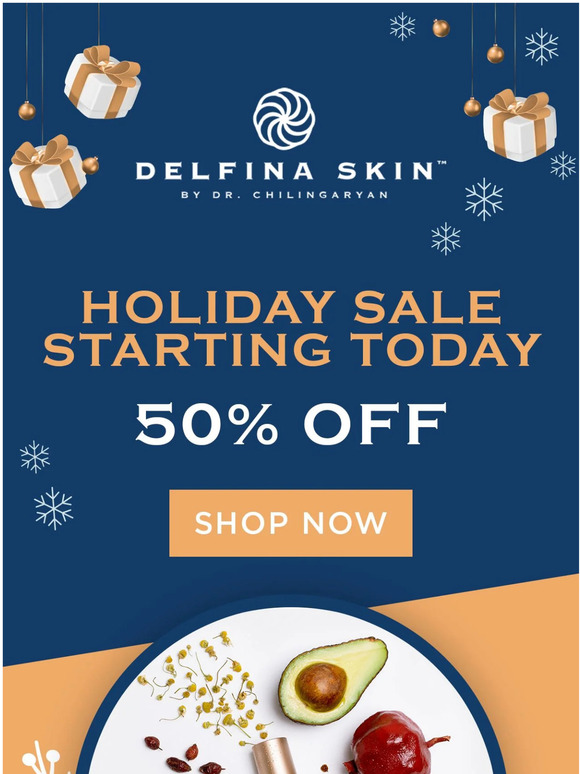 50% Off Flash Sale: Happy Holidays!