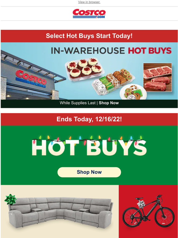 Costco OnlineOnly HOT BUYS END TODAY + NEW Warehouse HOT BUYS & NEW