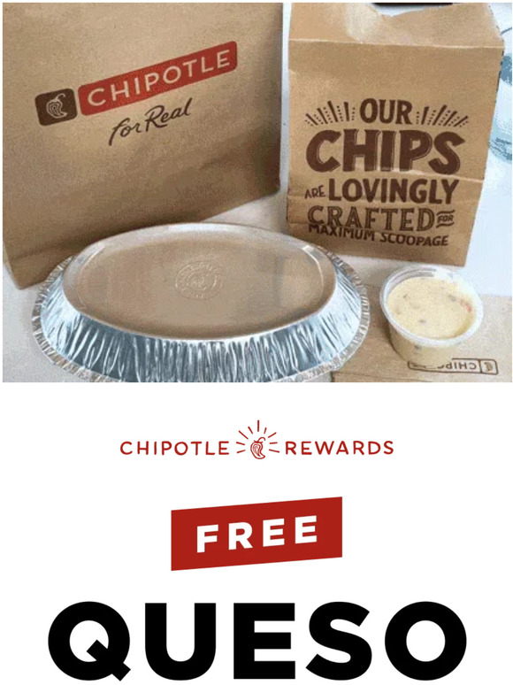 Chipotle Queso Blanco is free right now 🙌 Milled
