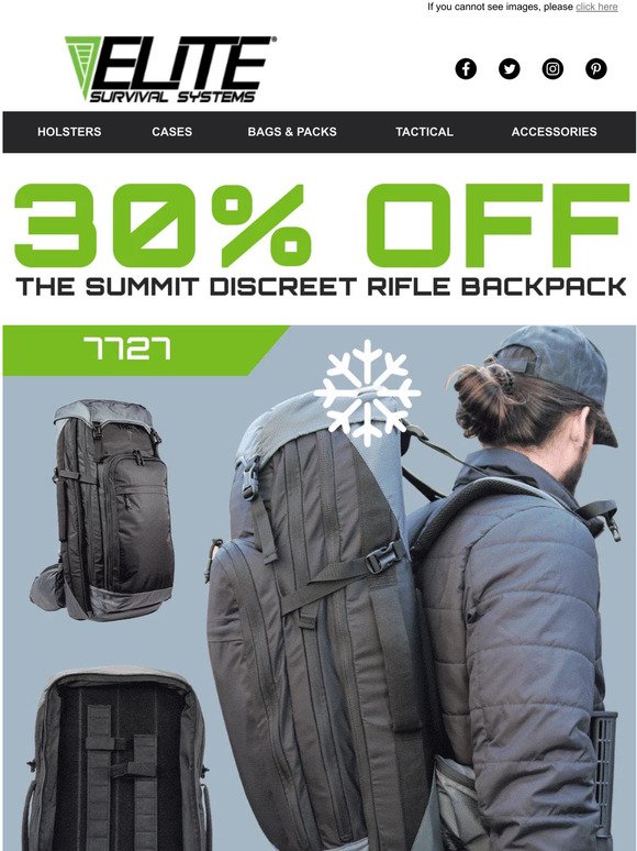 30% off the Summit Rifle Backpack - Today Only!