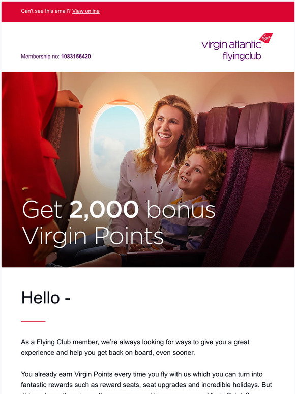 Virgin Atlantic Here's 2,000 Virgin Points Milled