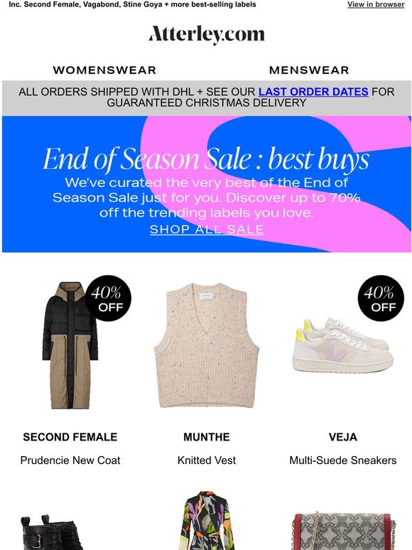 End of Season SALE | Up to 70% off best buys