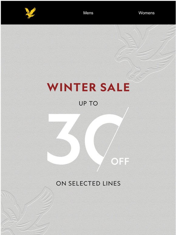 Up to 30% off Winter Sale