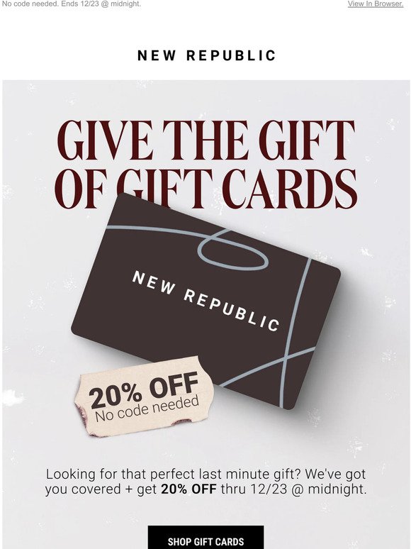 Gift Cards | 20% Off 🎁