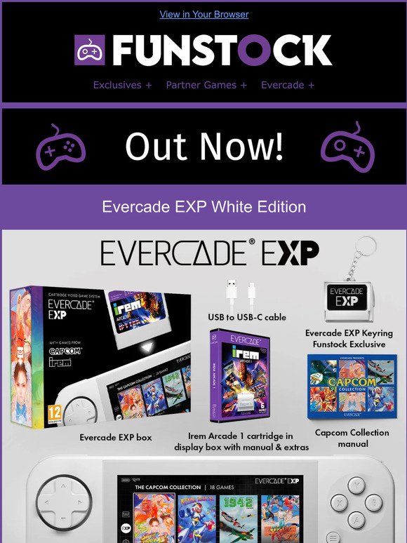 OUT NOW: Evercade EXP White Edition + EXCLUSIVE EXP Keyring