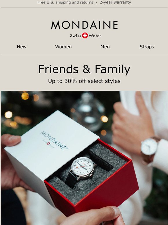 Mondaine Friends and Family Sale – Save 25% Off! 💖