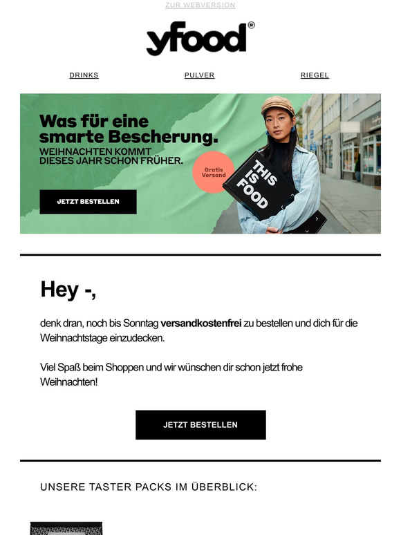 Nur noch bis Sonntag: versandkostenfrei in die Weihnachtszeit