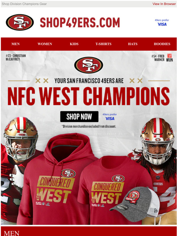 San Francisco 49ers Team Shop: Your 49ers Are 2022 NFC West Champs ...