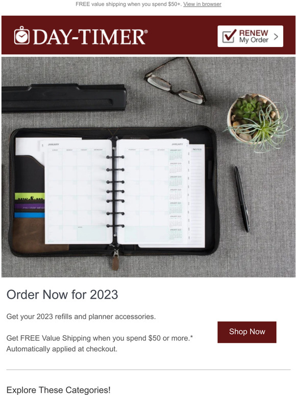 DayTimer Order your 2023 DayTimer planner refill today. Milled