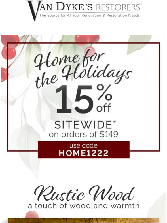 Van Dykes Restories Rustically Charming & Naturally Flawed Hewn Wood