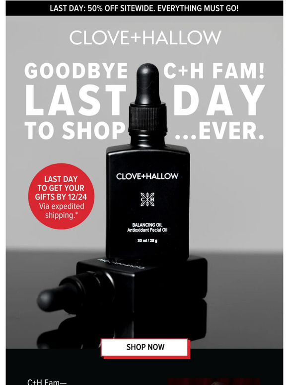 Last Day to Shop... Ever.