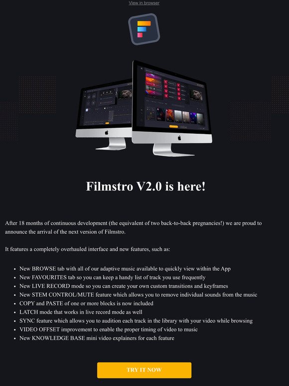 Filmstro 2.0 is LIVE - Early adopter Sale!
