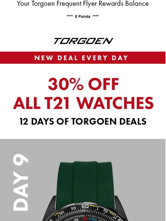 Today Only: 30% Off all T21 Watches