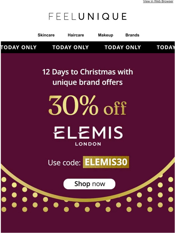 Today only: 30% off ELEMIS
