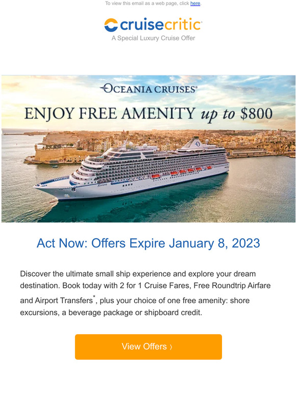 Just Released! Luxury Cruises On Sale