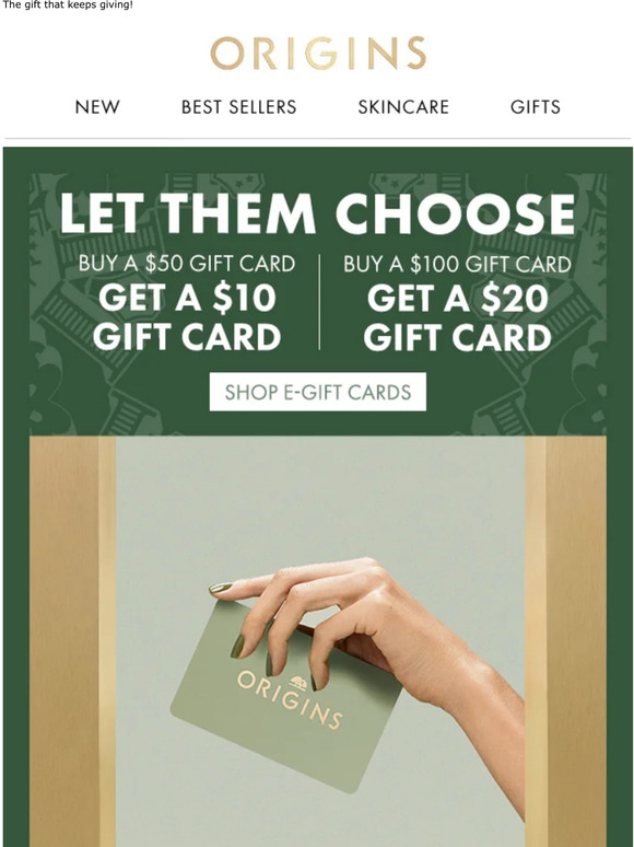 Origins Buy An EGift Card, Get An EGift Card! Milled