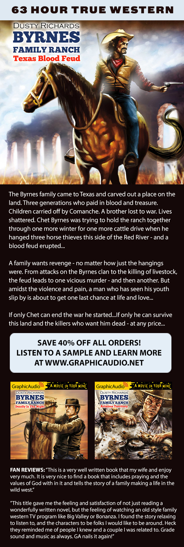 GraphicAudio Try the Byrnes Family Ranch series by Dusty Richards! (10