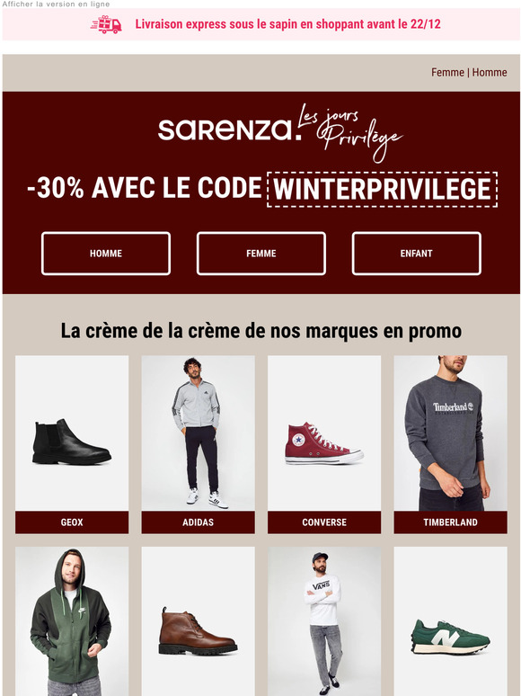 Sarenza 3eme online demarque