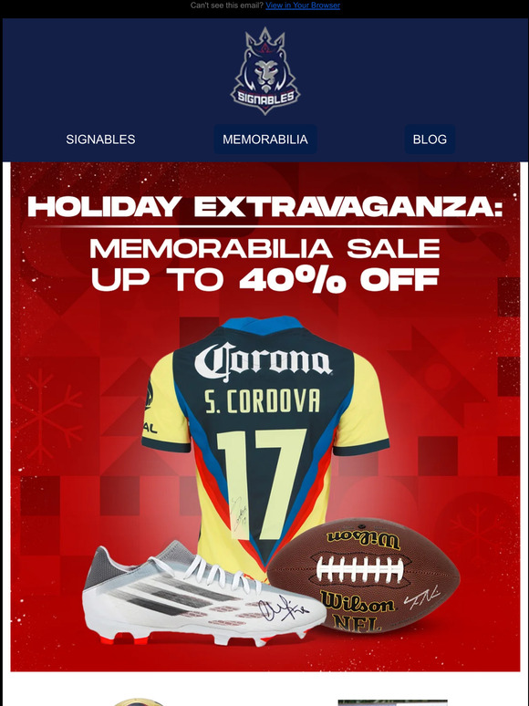 Holiday Extravaganza  🎁 Get 40% Off Memorabilia