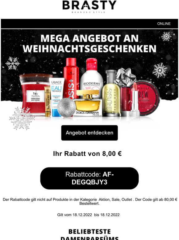 8 € auf Produkte, die alle kaufen