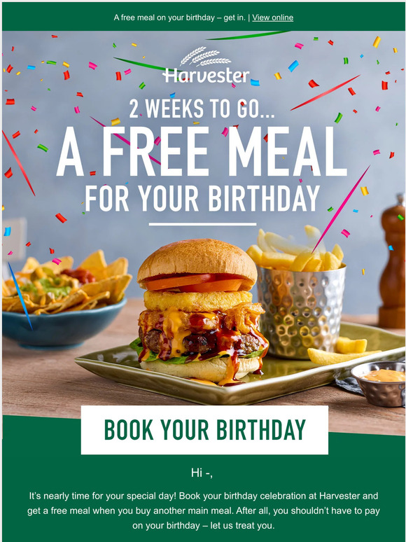 Harvester Table Booking Here's our birthday gift to you! Milled