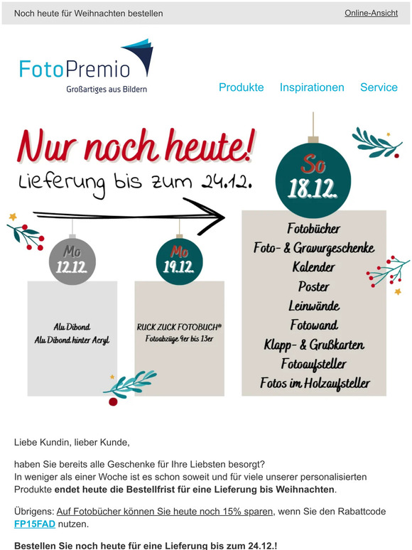 🎁 Letzte Chance auf Fotobücher & Co 🎁