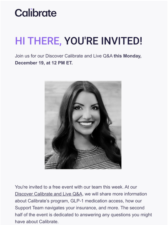 Calibrate You're invited to a free Q&A. Milled