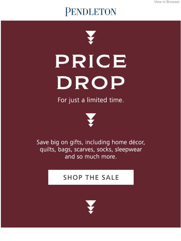 Pendleton Woolen Mills Price drop last chance Milled