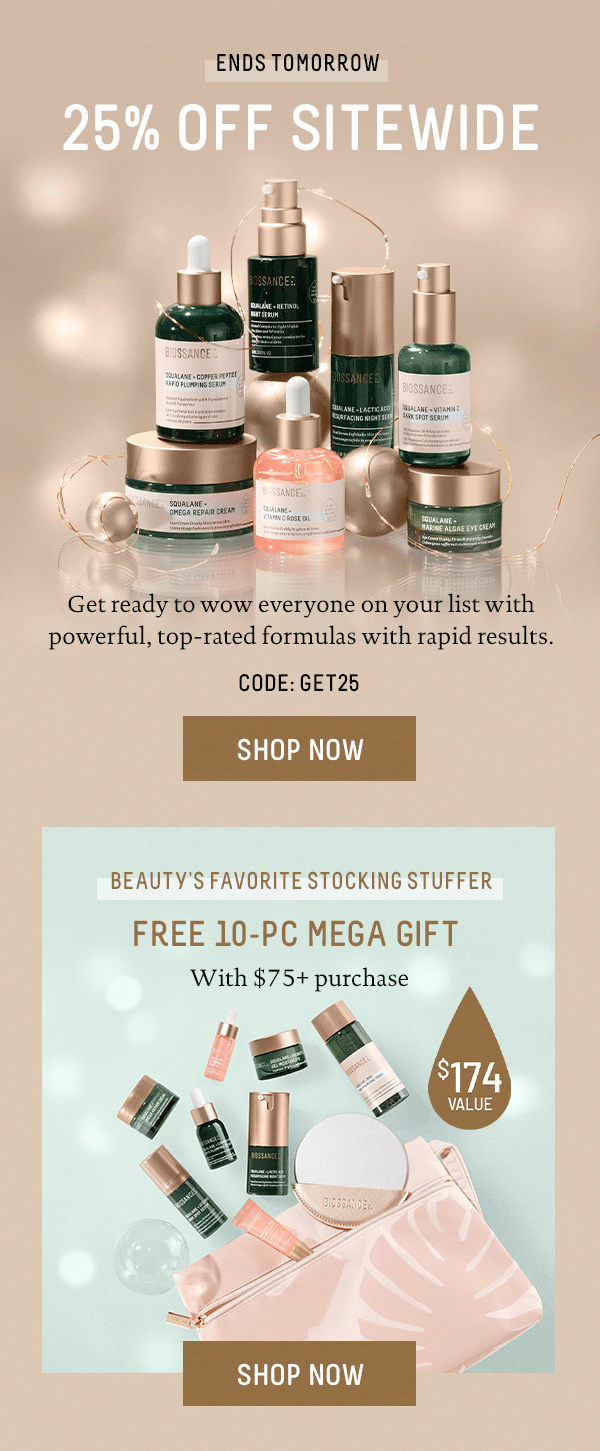 Biossance 48 HRS LEFT! FREE 10pc gift + 25 off EVERYTHING Milled
