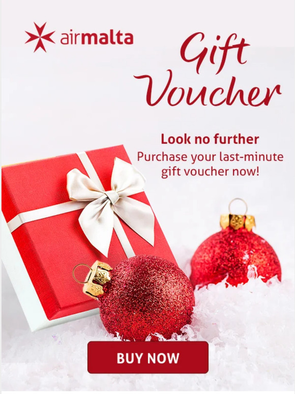 Last-minute gift shopping? |  Air Malta Gift Voucher 🎁