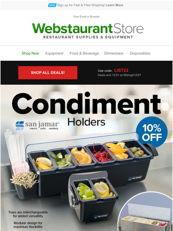 The WEBstaurant Store Check Savings off the List! Milled