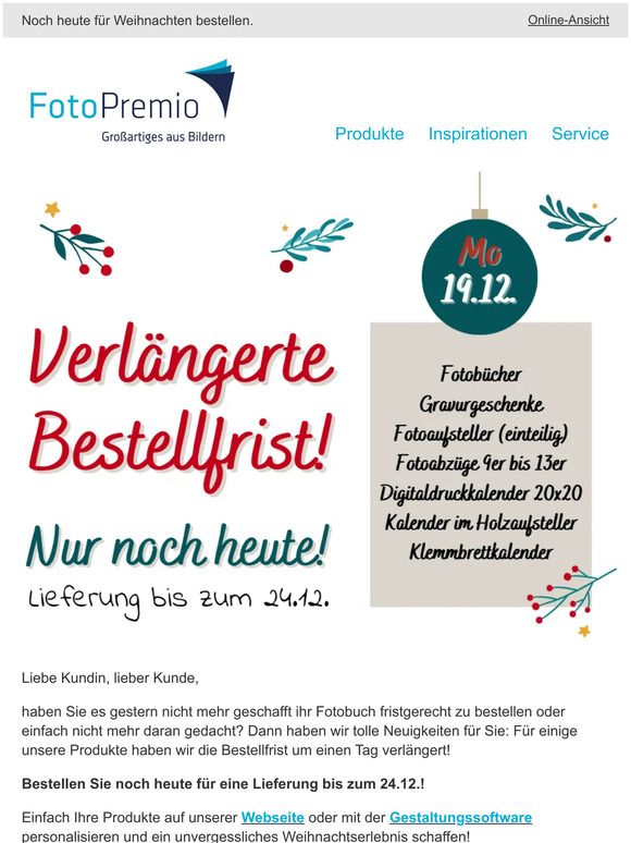 ⭐ VERLÄNGERTE BESTELLFRIST: Fotobücher & Co