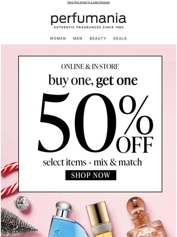 Buy One, Get One 50% Off Designer Fragrances