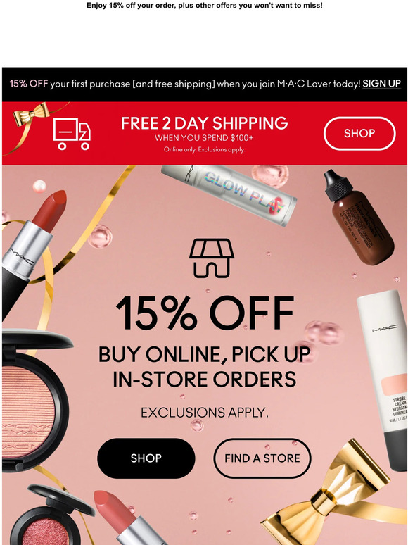 MAC Save with Buy Online, Pick Up InStore! Milled