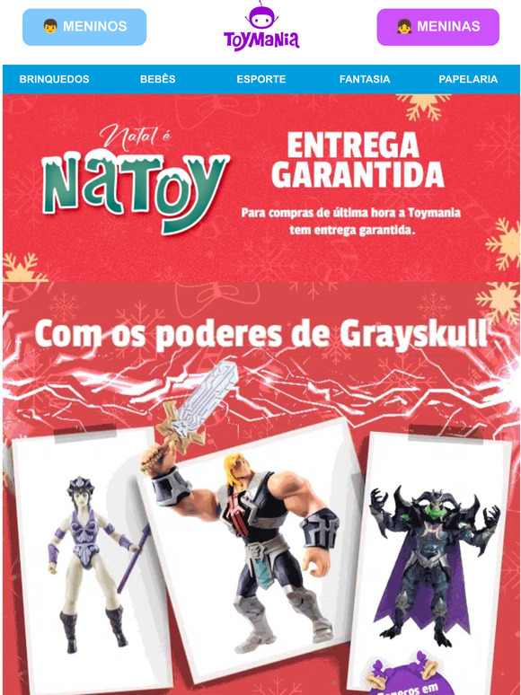 🏰 Colecionáveis He-Man com até 50%OFF! 🗡️
