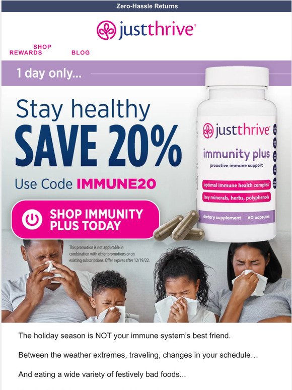 20% off Immunity Plus (1 day only)