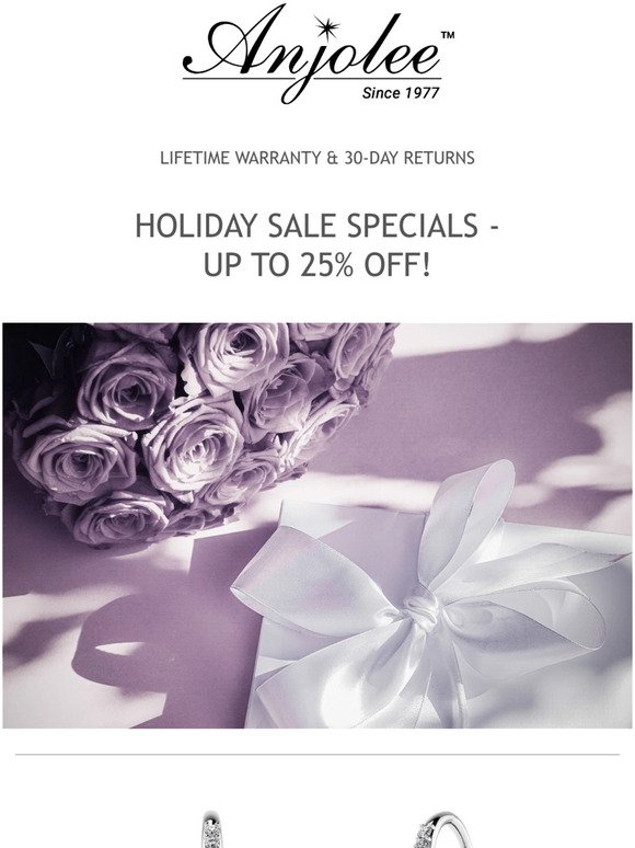HOLIDAY SALE SPECIALS - UP TO 25% OFF!
